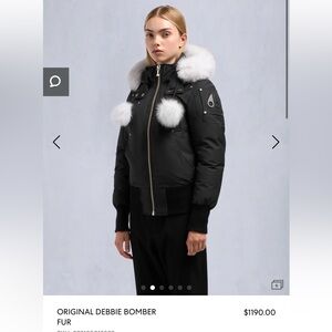 Moose knuckles: Debbie Bomber. Black coat white fur